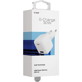Сетевое зарядное устройство VLP G-Charge 30Вт USB-C+USB-A, QC, белый