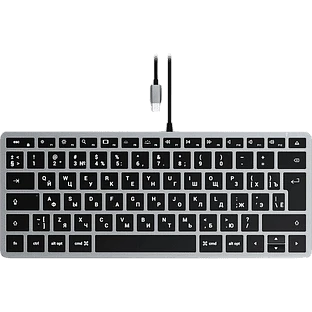 Клавиатура Satechi Slim USB-C Wired Keyboard-RU. Раскладка - Русская. Цвет- Серый космос
