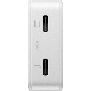 POCKET GAN CHARGER 65W, сетевое зарядное устройство 65W,  разъёмы 2xUSB-C. Цвет: белый