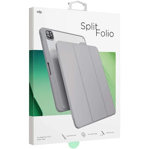 Чехол защитный "vlp" Split Folio для iPad Pro M4/M5 (11''), серый