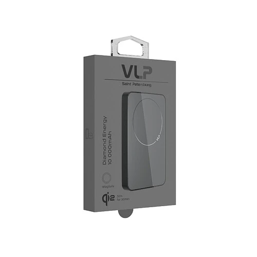 Аккумулятор внешний VLP Diamond Energy MagSafe, Qi2, 10000 mAh, USB-C, черный титан