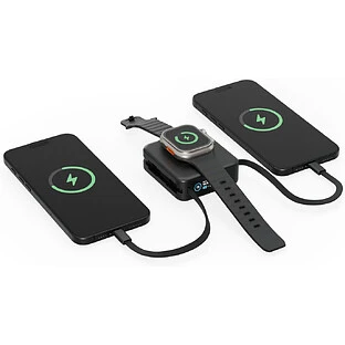 Аккумулятор внешний Energea MagPac MINI Plus, 10000 mAh Magnetic wireless 15W + С 20W +2 C cables and Display Black