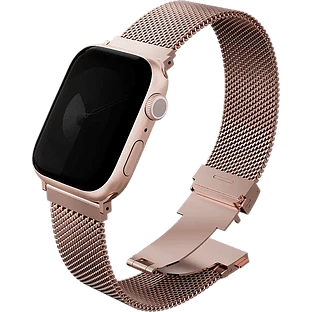 Uniq для Apple Watch 42/41/40 mm ремешок Dante PRO Strap Mesh Steel Metallic Rose