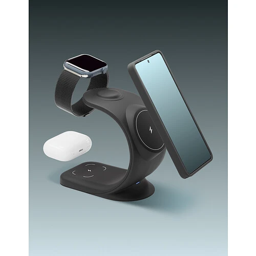 Беспроводное зарядное устройство VLP Powerstand 3 in 1 Qi2 для Apple, черное
