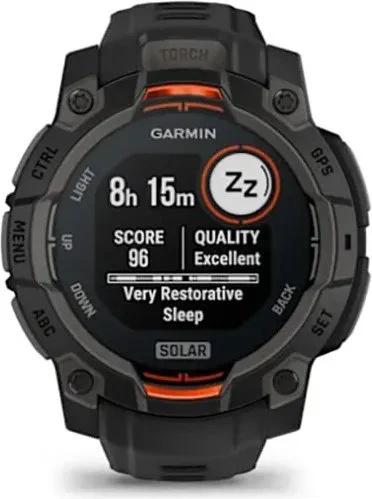 Умные часы Garmin Instinct 3, 45 мм, Solar Black with Black Silicone Band