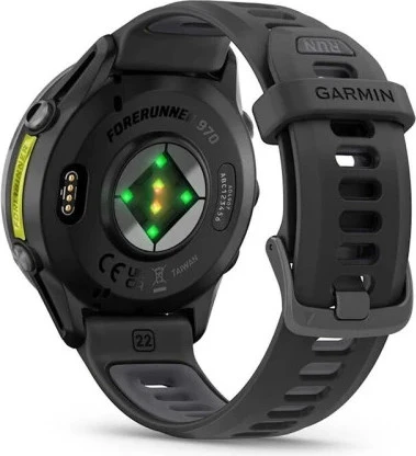 Умные часы Garmin Forerunner 970, Carbon Grey DLC Titanium with Black Case and Black/Translucent Whitestone Band