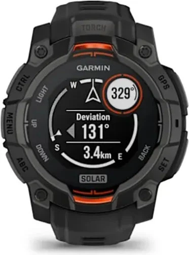 Умные часы Garmin Instinct 3, 45 мм, Solar Black with Black Silicone Band
