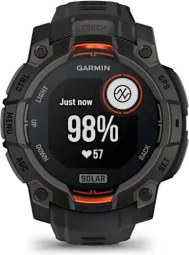 Умные часы Garmin Instinct 3, 45 мм, Solar Black with Black Silicone Band