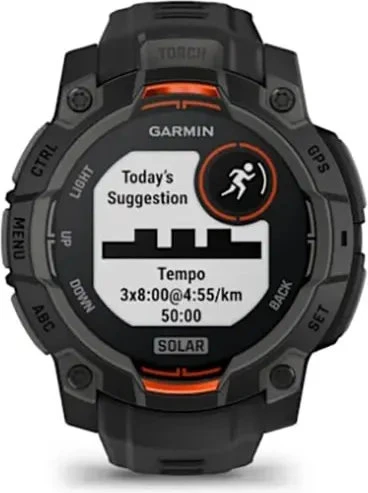 Умные часы Garmin Instinct 3, 45 мм, Solar Black with Black Silicone Band