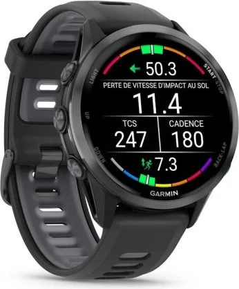 Умные часы Garmin Forerunner 970, Carbon Grey DLC Titanium with Black Case and Black/Translucent Whitestone Band